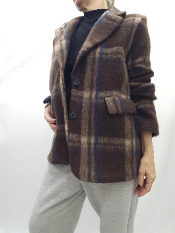 Blazer a quadri in lanacotta