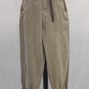 Pantalone baggy in velluto con cintura