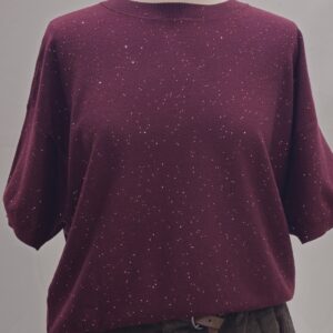 Maglia micro paillettes a maniche corte