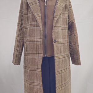 Cappotto con inserto felpa e cappuccio