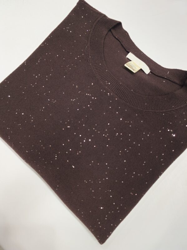 Maglia micro paillettes a maniche corte