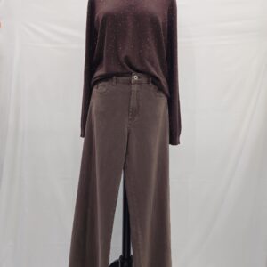 Maglia collo V con paillettes