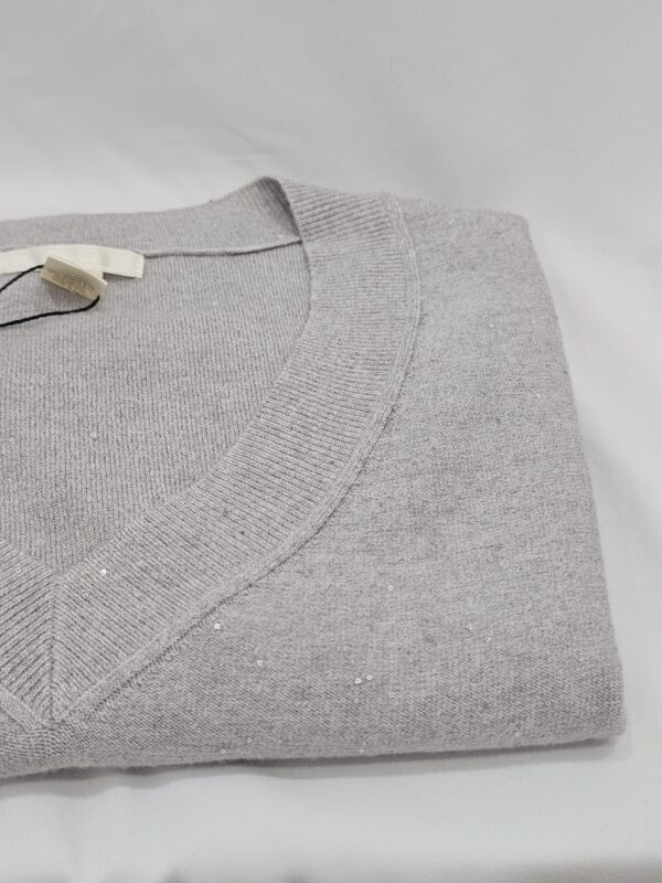 Maglia collo V con paillettes